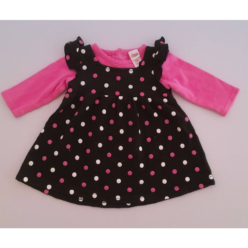 Circo Black Pink and White Dress Size 3 mo